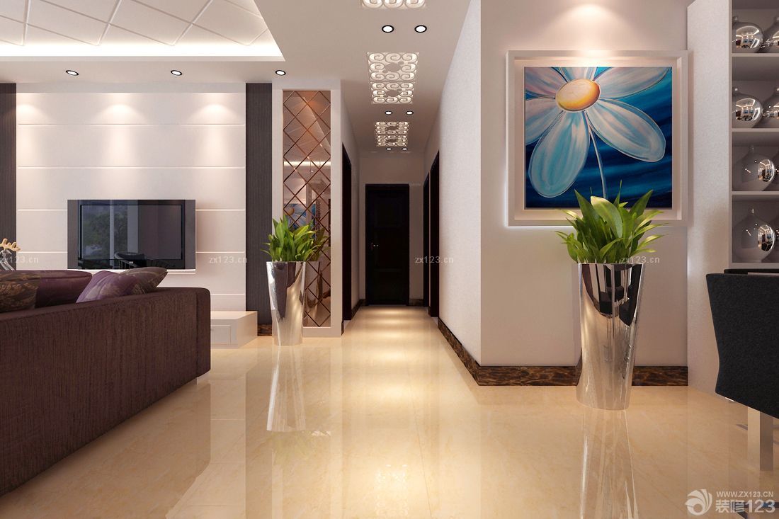 经典现代风格客厅走廊装修图片2025