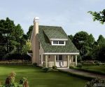 2023最新小美式风格木屋别墅屋顶绿瓦设计图片
