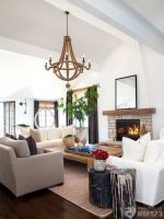 家庭别墅美式客厅设计装修效果图片