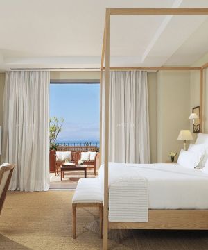 2025最新精装乡村二层小别墅白色窗帘图片欣赏