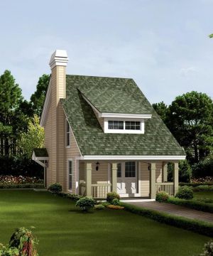 2023最新小美式风格木屋别墅屋顶绿瓦设计图片