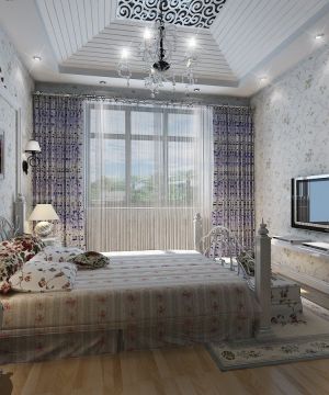 家装小户型卧室窗帘装修效果图案例2023