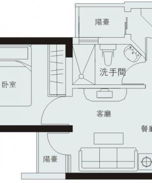 2025经典80平米一室两厅一卫装修平面图