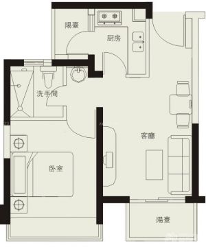 80平米一室两厅一厨一卫装修平面图大全2023