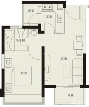 80平米一室两厅一厨一卫装修平面图大全2025