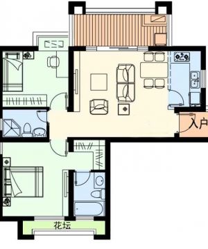 最新80平米两室一厅装修平面图大全2023