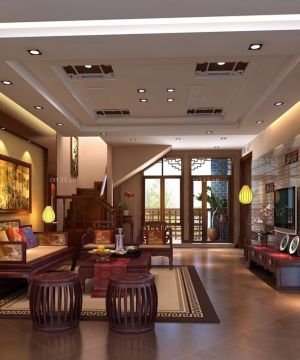 2025最新中式风格乡村二层别墅装修设计图