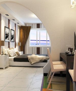 最新小户型装修榻榻米家装卧室窗帘设计效果图