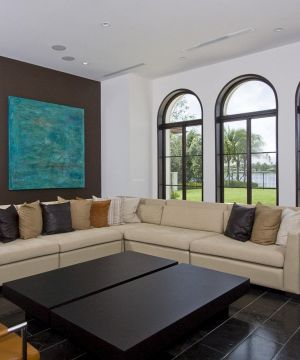 2025美式风格农村别墅家庭客厅装修图片大全