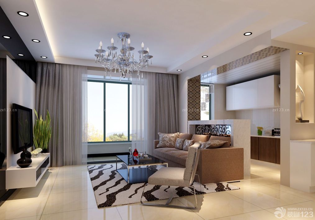 现代客厅地毯装修效果图片大全2025图片