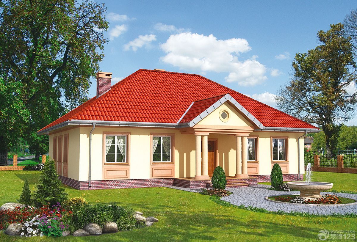 2025小美式风格农村别墅一层半设计图片大全