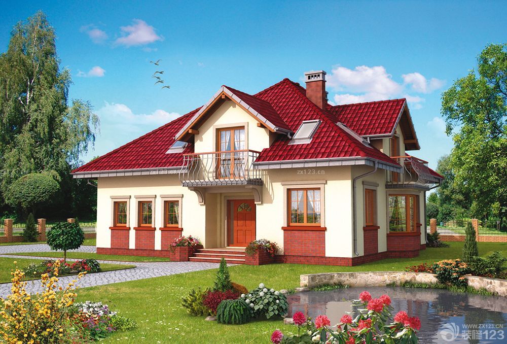 2025农村别墅一层半屋顶琉璃瓦效果图欣赏