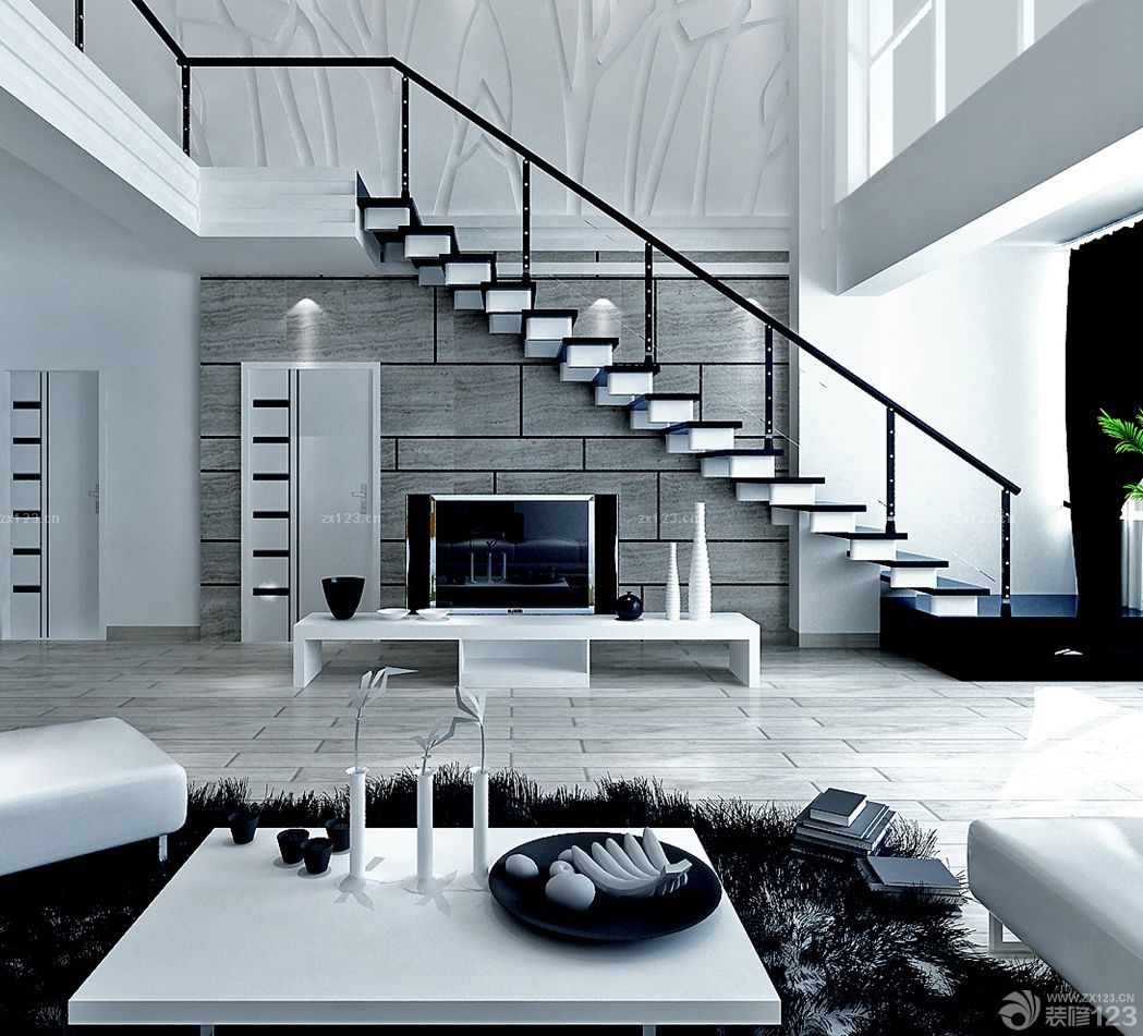 2025两层别墅室内楼梯最新设计效果图片