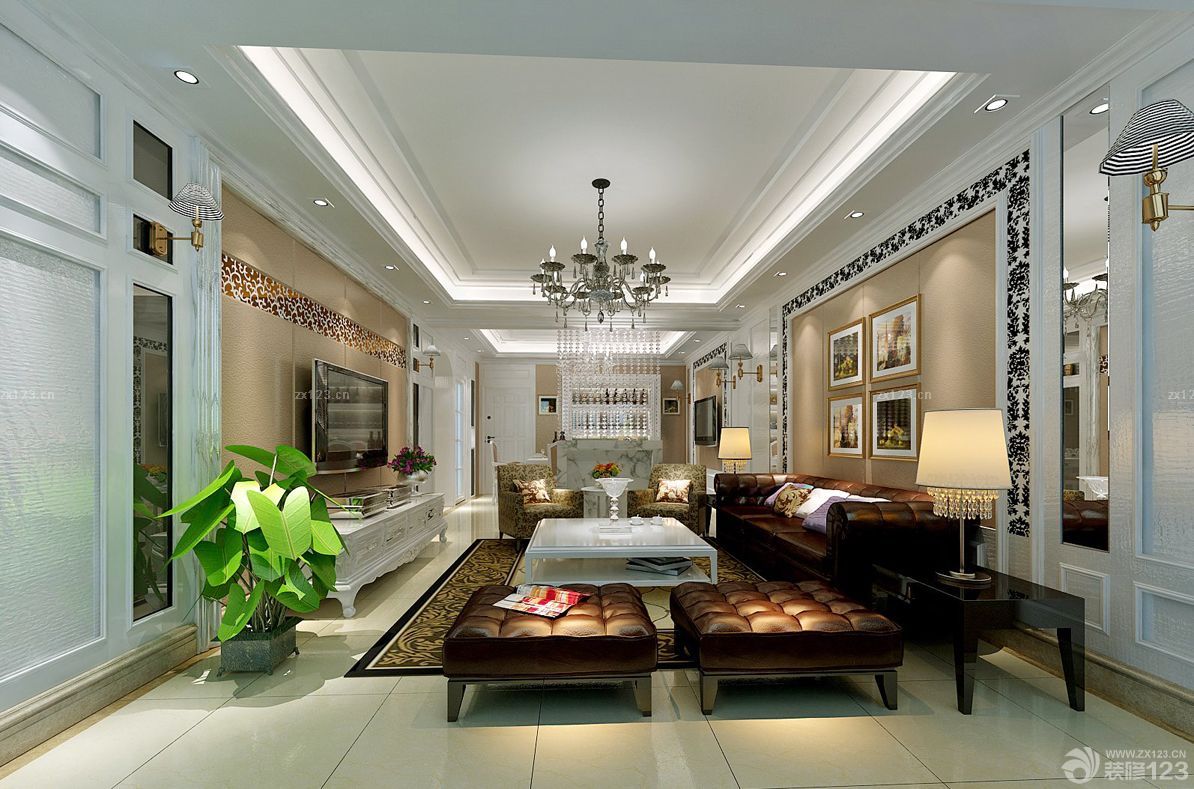 最新欧式客厅吊灯装修效果图大全2025