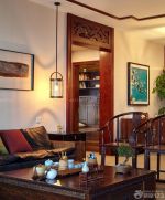 禅意家庭客厅木质茶几装修效果图欣赏2023