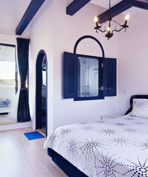 最新地中海风格别墅样板房卧室图片2023