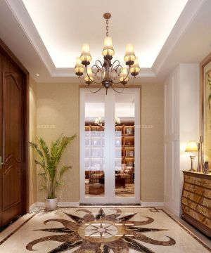最新别墅样板房进门吊顶装修效果图大全
