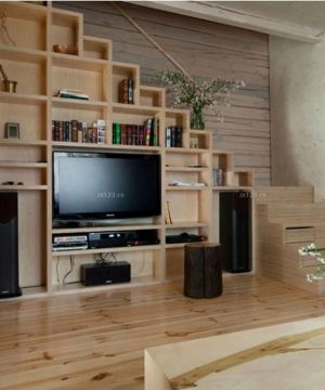 最新60平米房屋个性书柜电视柜装修效果图欣赏