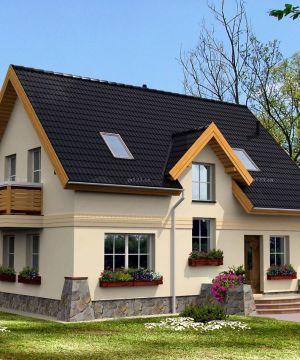 农村别墅一层半墙面装饰装修效果图大全