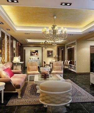 欧式客厅多人沙发装修效果图大全2023