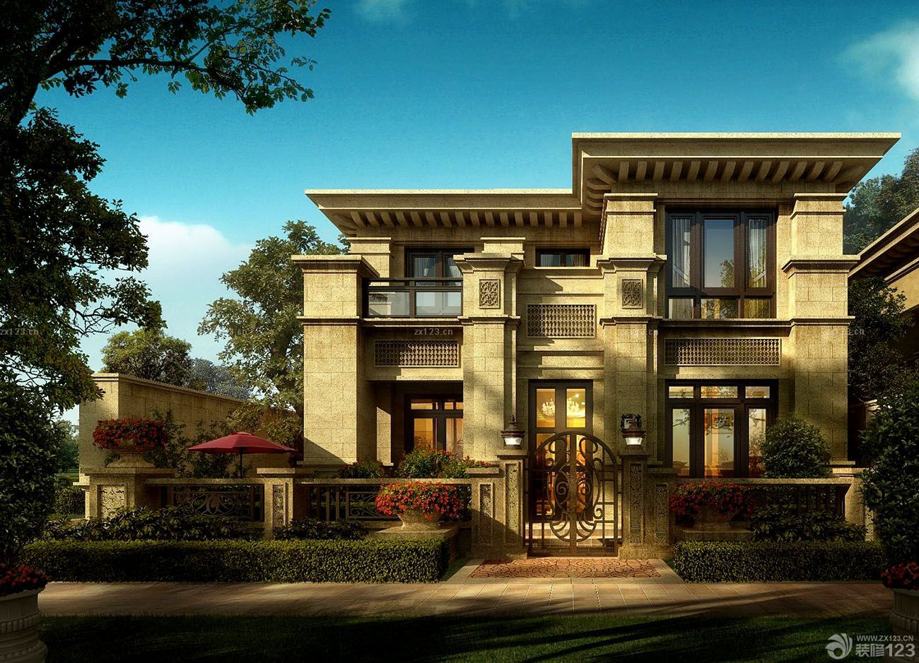 欧式古典风格豪宅别墅外观图片大全