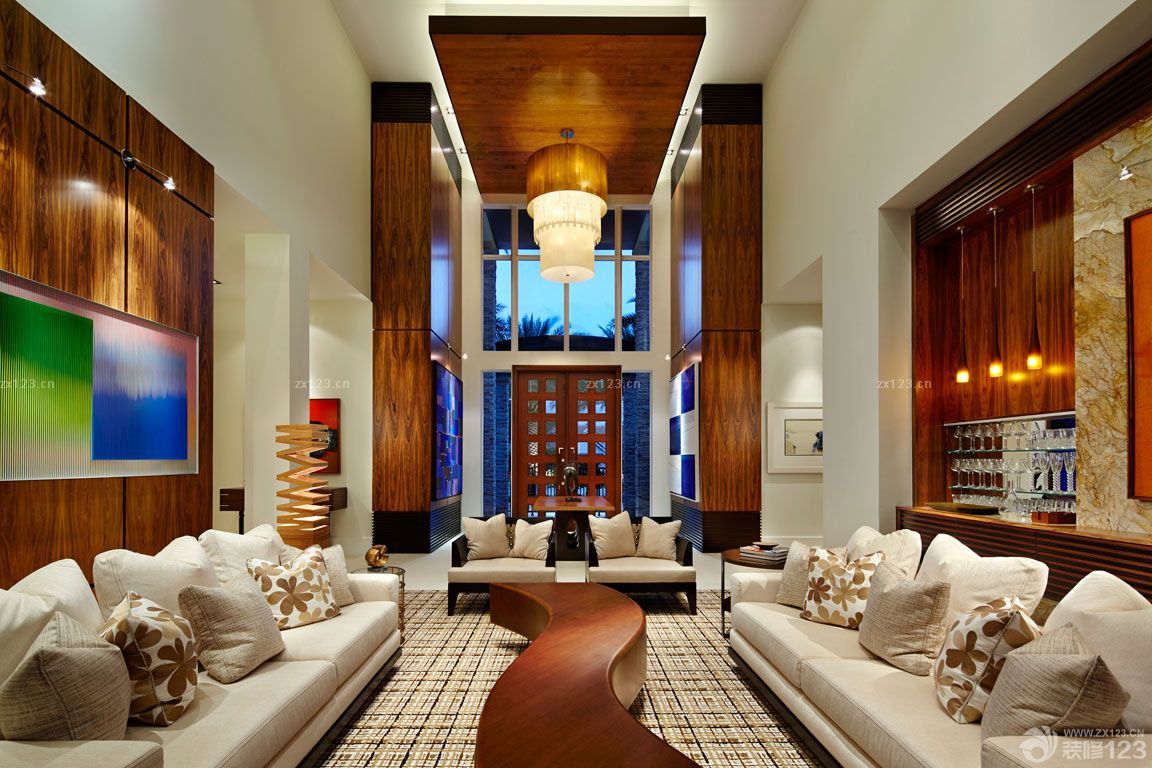 2025个性山区别墅异形茶几装修实景图欣赏