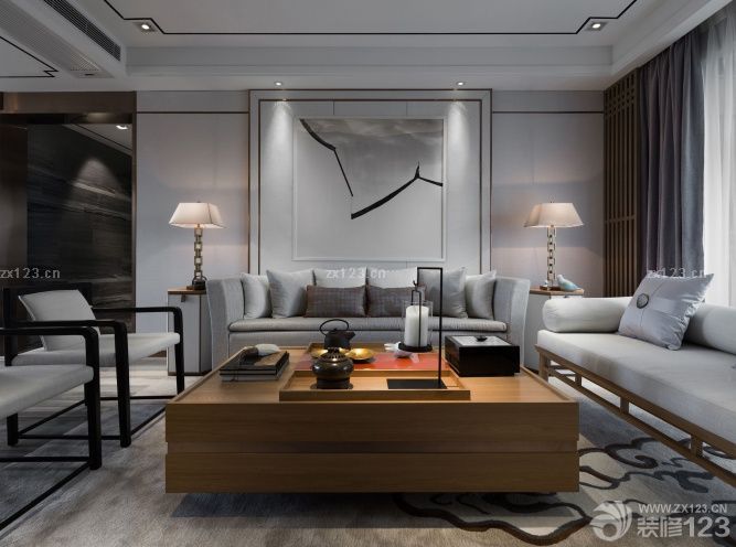 室内客厅木质茶几装修效果图片