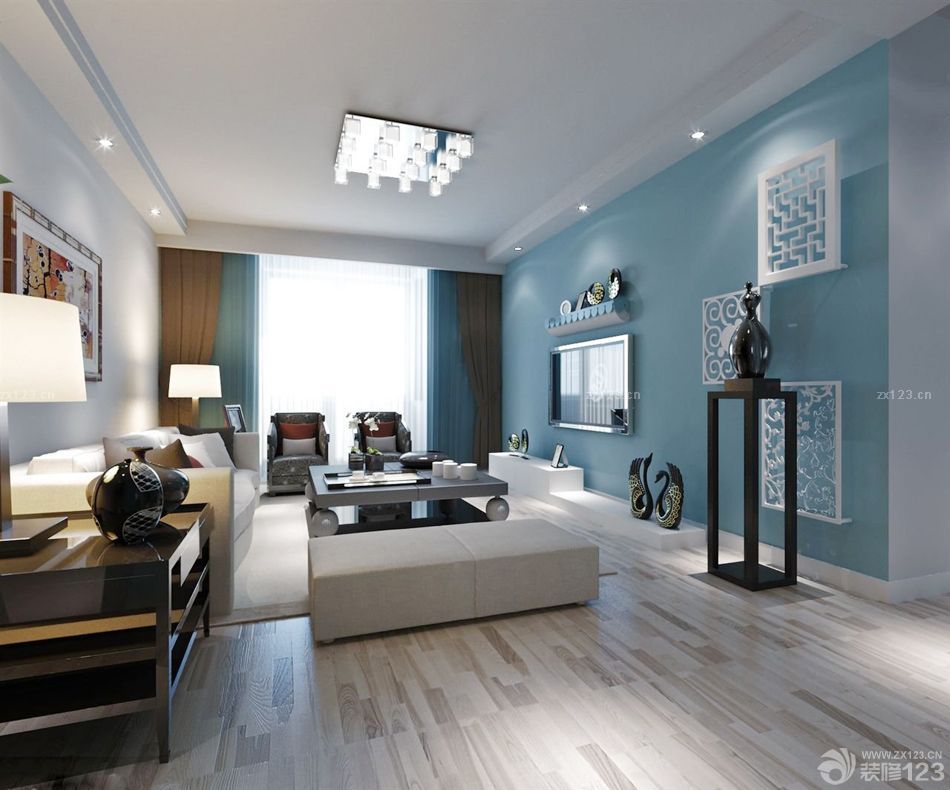 家装小客厅电视背景墙设计装修效果图片