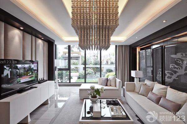 最新现代家居客厅灯饰装修图片