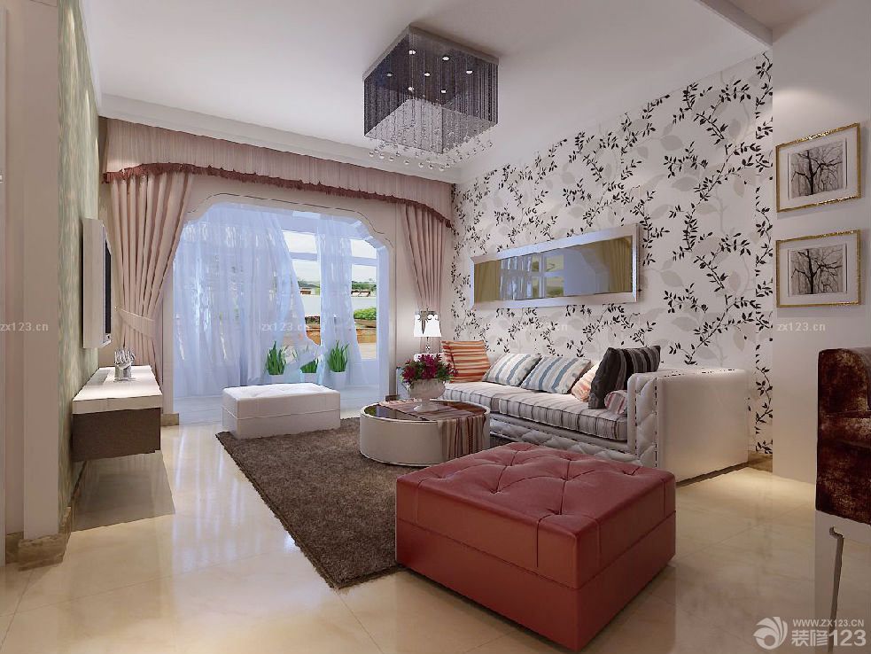 家装长方形客厅沙发背景墙装修图片大全2025