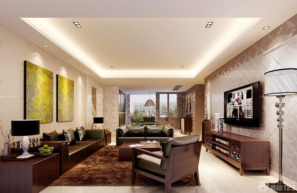 最新三层别墅落地灯装修设计效果图欣赏