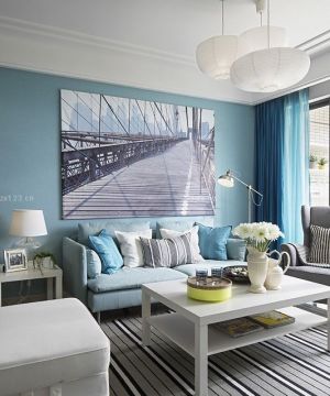 地中海风格最新公寓时尚客厅装饰效果图欣赏