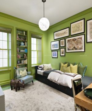 2023清新小户型空间创意绿色墙面设计图片大全