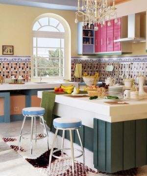 时尚地中海房子厨房装修设计效果图