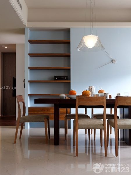 北欧简约风格蓝色墙面装修效果图片欣赏