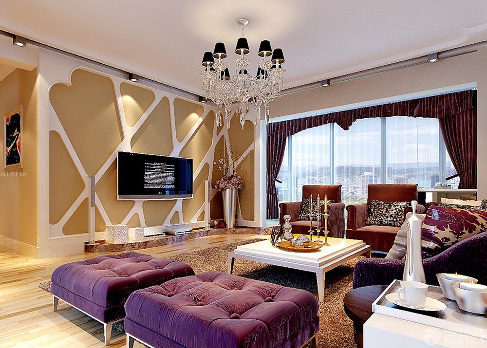 最新2025年房子客厅电视背景墙造型装修设计图片大全