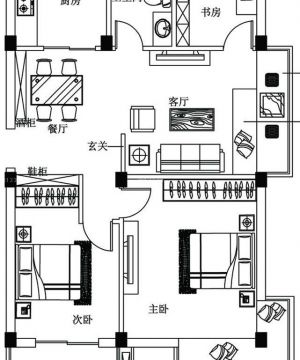 2023最新100平方别墅两室两厅装修设计图纸