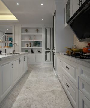 美式古典风格家装厨房橱柜效果图片