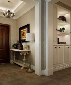 现代美式墙里镶鞋柜装修设计效果图2025款