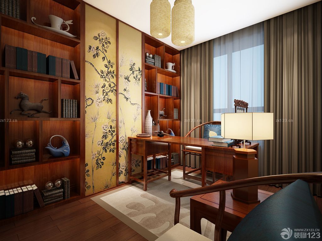 中式书房鸡翅木家具图片欣赏