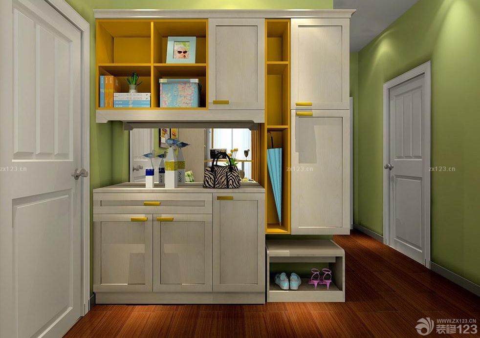 2025现代田园风格玄关鞋柜装修图片