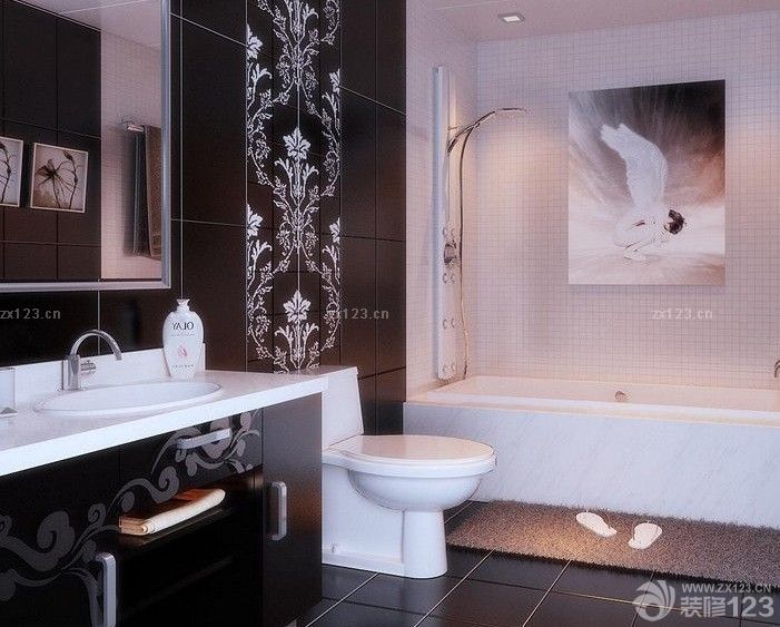 整体卫生间小格子砖墙面装修图片