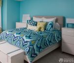 卧室蓝色墙面装修效果图大全2023图片小户型