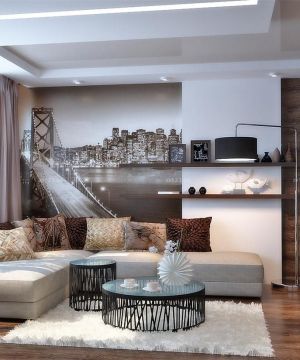 2023小户型时尚家居沙发背景墙装修设计效果图