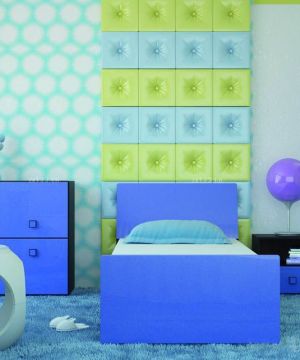 最新绚丽小户型儿童房间卧室床头背景墙装修样板