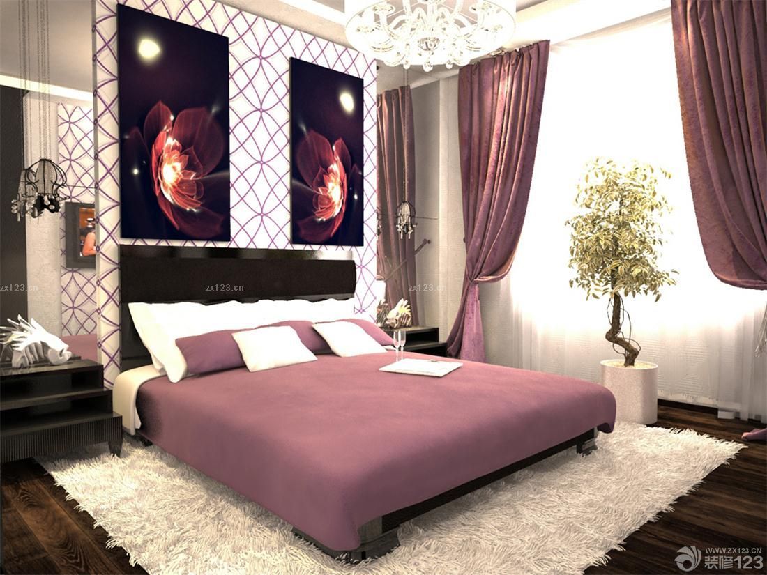 时尚交换空间小户型卧室床头背景墙设计效果图