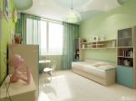 清新小户型儿童房间绿色墙面装修图片