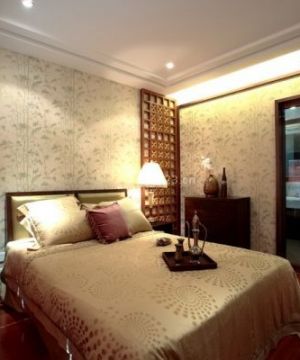 中式风格家装卧室床头背景墙