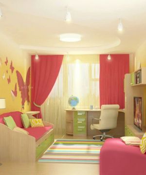 唯美小户型儿童房间黄色墙面设计样板