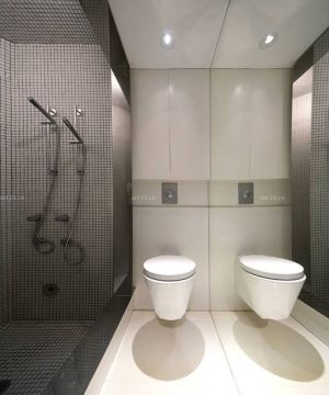 创意小户型厕所玻璃背景墙装修设计效果图